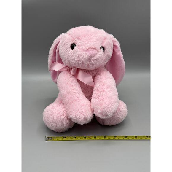 Kellytoy Bee Happy Pink Bunny Rabbit Plush 11” Stuffed Animal W/ Ribbon Bow - Picture 4 of 13
